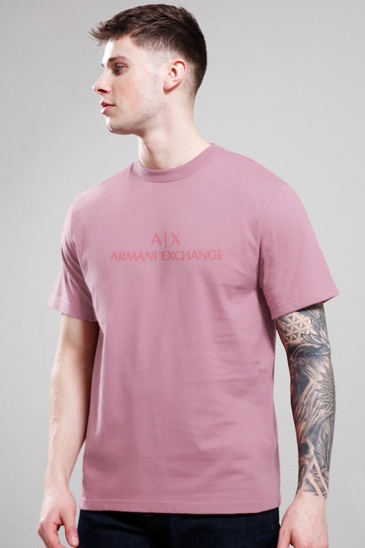 Armni Exchnge Writing Cutline Crew Neck Tee